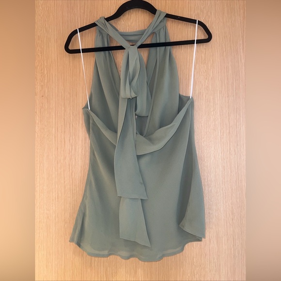 Reformation Women's GreenHalter Cowl Sleeveless Open Back Blouse Tank Top Size S - Picture 6 of 6